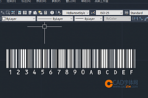 HzBartextStylexZ样式字体条形码字体下载安装,HzBartextStylexZ条形码字体,CAD字体网