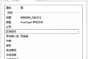 市政仿宋_GB2312.ttf字体下载安装cad系统字体ps设计ai字体cdr办公软件